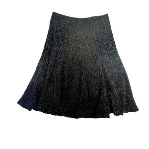 Joseph Ribkoff Women Metallic Black Whimsical Fairy Preppy Classic Skirt 8 VTG